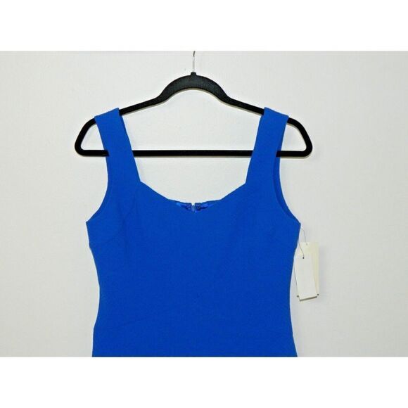 Shoshanna Dress‎ Size 6 Blue Textured Asymmetric Hem Sleeveless - Picture 3 of 10